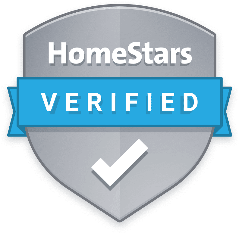 HomeStars verified badge showing trusted garage door service by Penguin Garage Doors Vaughan.