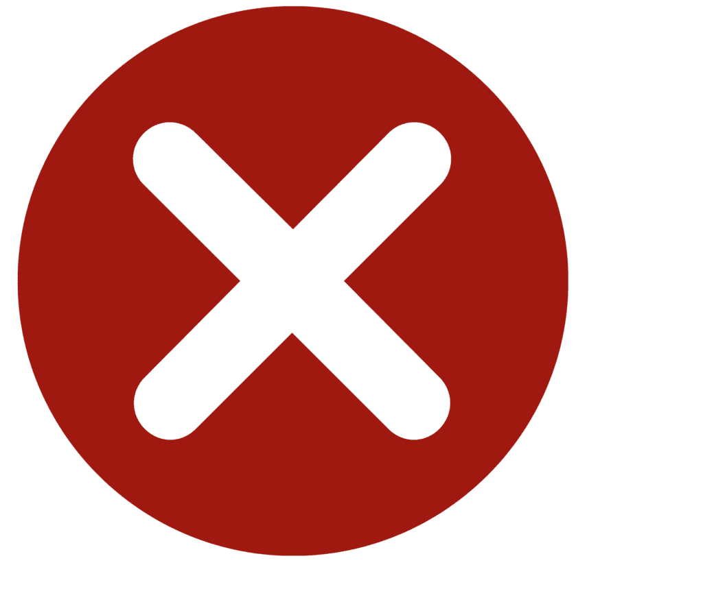 X icon representing a disadvantage.