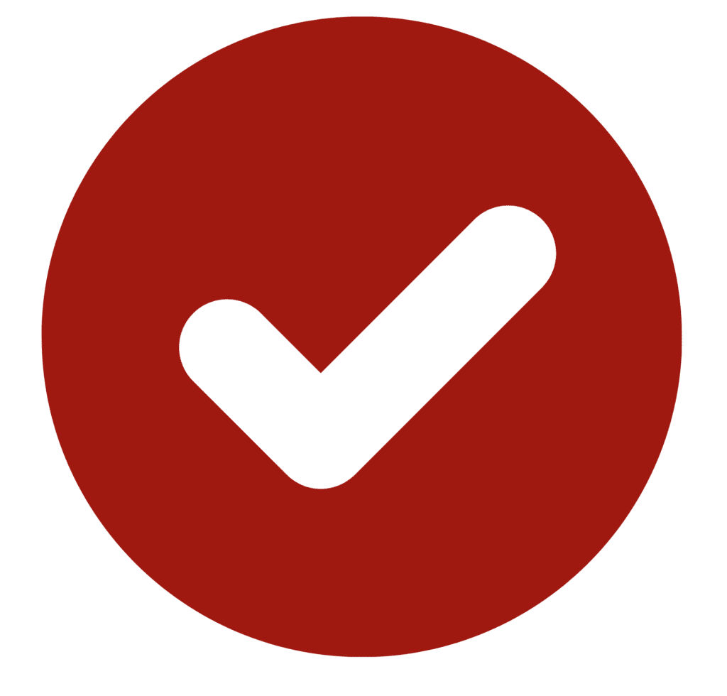 Tick icon representing an advantage.