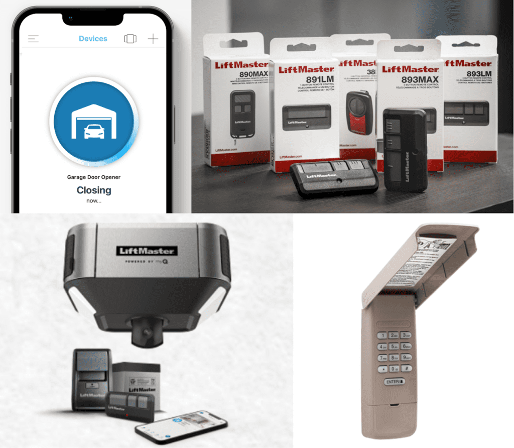 Penguin Garage Doors showcasing customizable garage door opener options, including smartphone control, additional remotes, built-in cameras, and keypads for smart and secure operation.